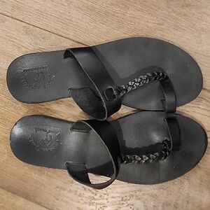 Jerusalem Sandals Ara Women's Braided Leather Sandal Thong Flip Flop size 8